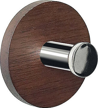 Spirella drevený háčik na uteráky PUNT – Round, orech, samolepiaci, priemer 50 mm