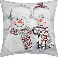 Forbyt Vánoční povlak Dva sněhuláci 3D CYHA7370MW 40 × 40 cm