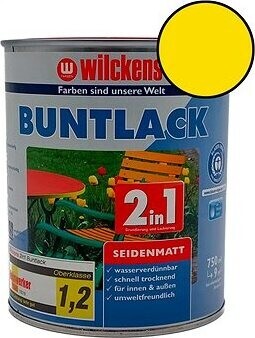 Wilckens Vodou riediteľná univerzálna akrylátová matná farba 2 v 1 žltá, WI.12412100050