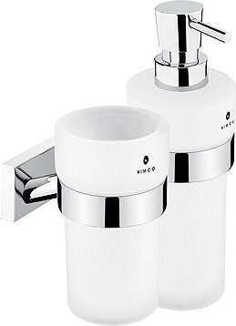Nimco Dávkovač mydla a držiak na kefky Keira chróm sklo – pumpička mosadz KE-2205831W-T-26