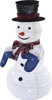 EMOS LED skladací snehuliak, 60 cm, vnútorný a vonkajší, studená biela