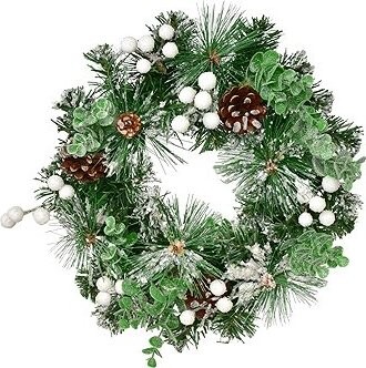 DOMMIO Věnec zdobený zasněžený, O 35 cm