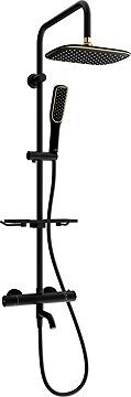 MEXEN KT49 vaňový stĺp s termostatickou batériou, čierny/zlatý (779004993-75)