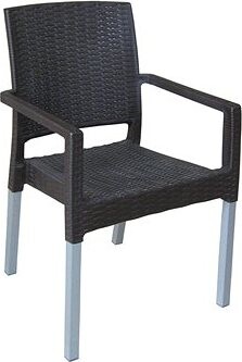 MEGA PLAST Stolička záhradná RATAN LUX polyratan, AL nohy, wenge