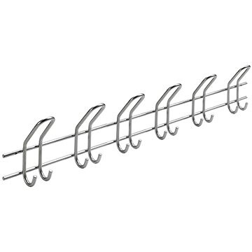 WALTECO Vešiaková lišta 795 × 142 mm 6 dvojhákov, sivá