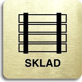 Accept Piktogram „sklad“ (80 × 80 mm) (zlatá tabuľka – čierna tlač bez rámika)