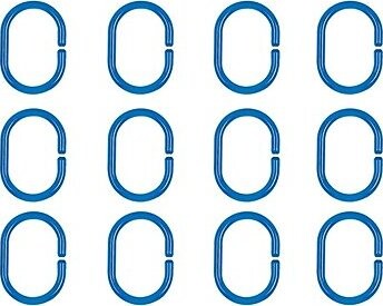 Spirella sada 12 ks kroužků na sprchové závěsy C-MINNOR, tmavě modrá, SAN plast