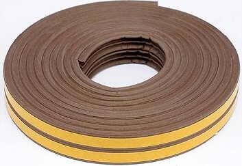 VOREL – Tesnenie na okná a dvere samolepiace, 9 × 4 mm, TYP E, hnedé, 6 m