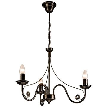 Brilagi LED Luster na reťazi STEFANO 3× E14 40 W čierna patina