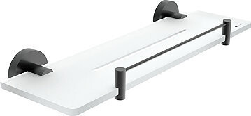 Nimco Polica do kúpeľne a sprchy 40 cm s ohrádkou – bez vŕtania Unix čierna UNC-X440-X-90