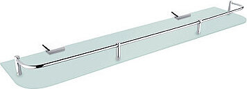 Nimco Polica do kúpeľne a sprchy 60 cm s ohrádkou – sklo kov Kibo Ki-14091AX-60-26