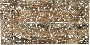 Lakšmi Obraz na stenu Retro 70 × 140 × 2,5 ručne vyrezávaný z masívu mango