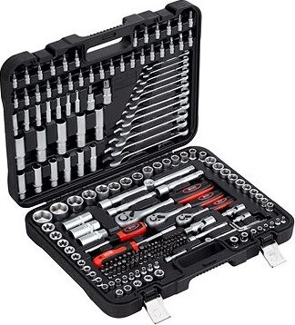 CONNEX Sada orechov a kľúčov v kufri, 3 račne, 216 dielov