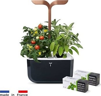 Exky Smart – Automatický kvetináč s reguláciou osvetlenia, čiernomedený + 2 bylinkové náplne