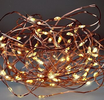 Solight vianočná reťaz medená, teplé svetlo, 50 × mini LED, 5 m