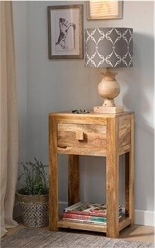 LAKŠMI odkladací stolík Hina 50 × 80 × 35 cm z mangového dreva – Mango Natural