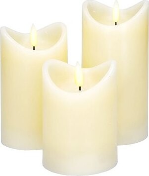 Solight sada LED sviečok z prírodného vosku, 3 ks