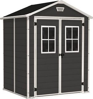 KETER Domček záhradný MANOR 6 × 5 DD s oknami, sivý 226 × 185 × 152 cm