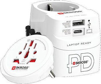Skross PRO Light USB AC45PD – World, UK + USA + AUS/CN, univerzálny, uzemnený, USB A + C 45 W