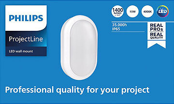 Philips LED (interiérové) nástenné svietidlo Projectline ovál 1400 lm 4000 K