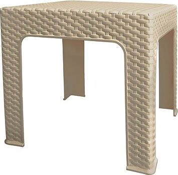 Mega Plast, plastový stôl BISTRO polyratan, rozmer 42,5 × 42,5 × 42 cm, kapučíno