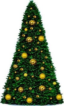 LAALU Ozdobený stromček BASIC GOLD 500 cm, 74 ks ozdôb a dekorácií