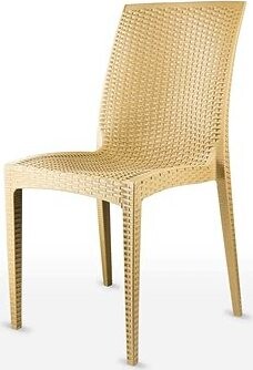 MEGA PLAST Stolička záhradná DALIA polyratan, AL nohy, okrová