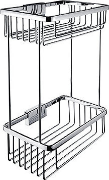 Nimco Polica do kúpeľne a sprchy dvojposchodová drôtená – kov Kibo Ki-14017D-26