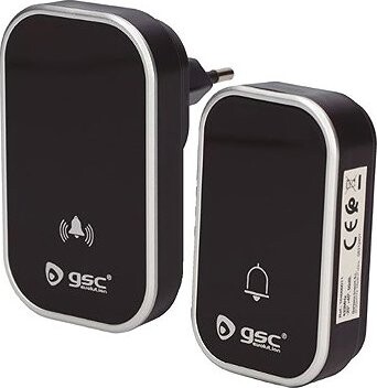 Garsaco Domový bezdrôtový zvonček Plumtre 1 bezbatériové tlačidlo a 1 prijímač, čierny