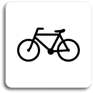 Accept Piktogram " bicykel" (80 × 80 mm) (biela tabuľka - čierna tlač bez rámčeka)
