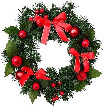 DOMMIO Věnec zdobený jablíčky a bezinkami, O 35 cm