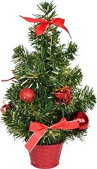 DOMMIO Stromček ozdobený červenými dekoráciami 30 cm