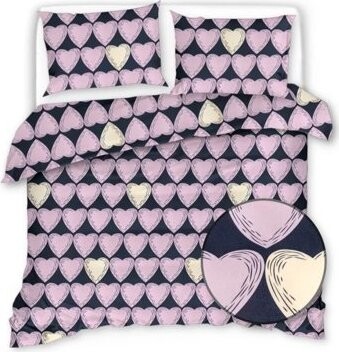 TEXTILOMANIE Obliečky z mikrovlákna VIOLET HEARTS svetlo fialové 2 ks 70 × 80 cm/160 × 200 cm