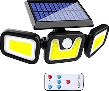 Verk 12282 Solárne 103 COB LED osvetlenie s PIR senzorom pohybu, IP67, 2400 mAh