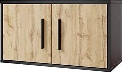 Najlacnejší nábytok Nejby Gianni Nadstavec na skriňu s dvierkami, čierna/dub wotan