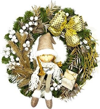 LAALU Vianočný veniec – kúzelná bábika, 45 cm