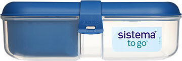 Sistema Ribbon Lunch To Go Krabička na oběd s nádobou na jogurt 1,1 l, 3 komory, modrá