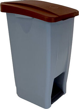 Denox Nášľapný odpadkový kôš na triedený odpad 60 l, hnedé veko, plastový s kolieskami