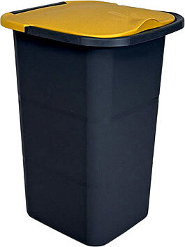 Belli E Forti Kôš na triedený odpad PREMI, sivý, plast, žlté veko, 24 l