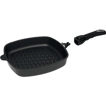 AMT Gastroguss Liatinová panvica BBQ 28 × 28 cm, vhodná na indukciu, s odnímateľnou rukoväťou