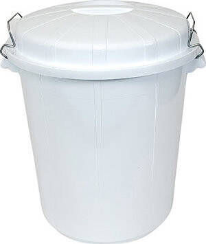 Denox Nádoba na odpad s vekom INDUSTRIAL, 70 l gastro, uzatváranie, biely, pevný plast