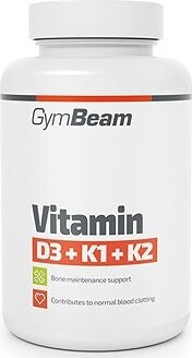 GymBeam Vitamín D3 + K1 + K2 120 kapsúl