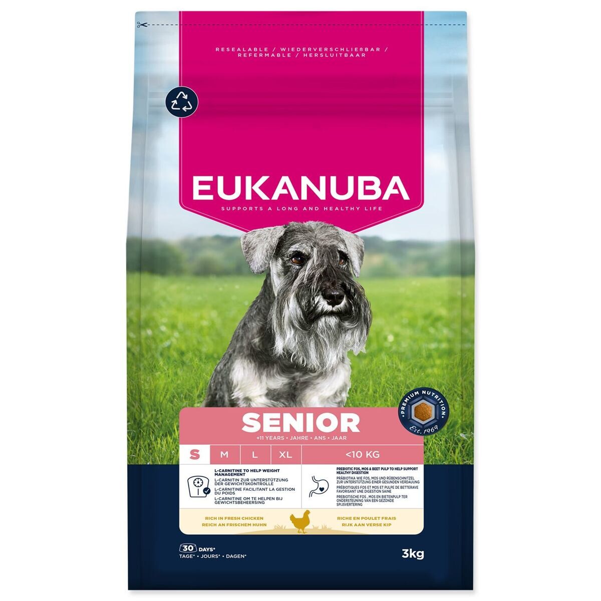 Eukanuba Premium Nutrition Senior Small Breed kuracie - 3 kg