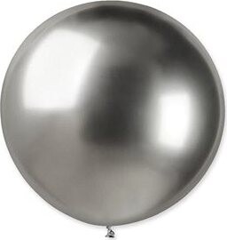 Balóniky chrómované 5 ks strieborné lesklé – Silvester – 80 cm