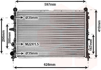 VAN WEZEL chladič, chladenie motora 17002096