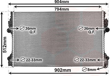 VAN WEZEL chladič, chladenie motora 74012702