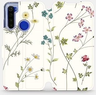 Flipové puzdro na mobil Xiaomi Redmi Note 8 T – MD03S Tenké rastlinky s kvetmi