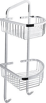 Nimco Polica do kúpeľne a sprchy rohová dvojposchodová drôtená – kov Open OP-121D-26