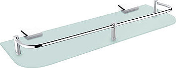 Nimco Polica do kúpeľne a sprchy 40 cm s ohrádkou – sklo kov Kibo Ki-14091AX-40-26