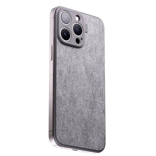 Puzdro Süti iPhone 16 Pro, NanoSuede - strieborné